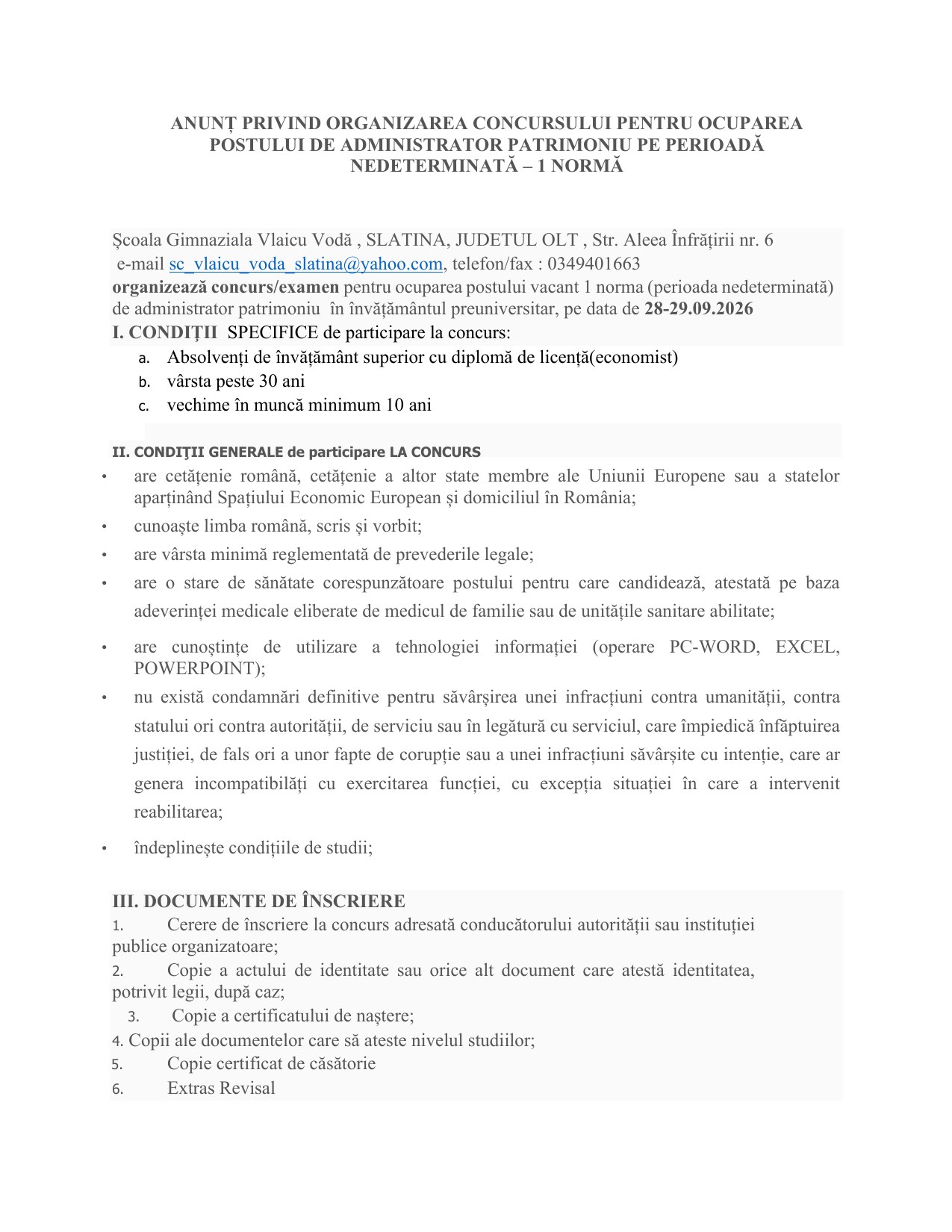 Anunț administrator patrimoniu - pagina 1 din 3